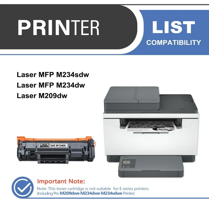 134X W1340X Toner Cartridge Balck 1-Pack Compatible for HP 134X W1340X Toner Cartridges for Laser M209,MFP M234 Series Printer(With Chip)
