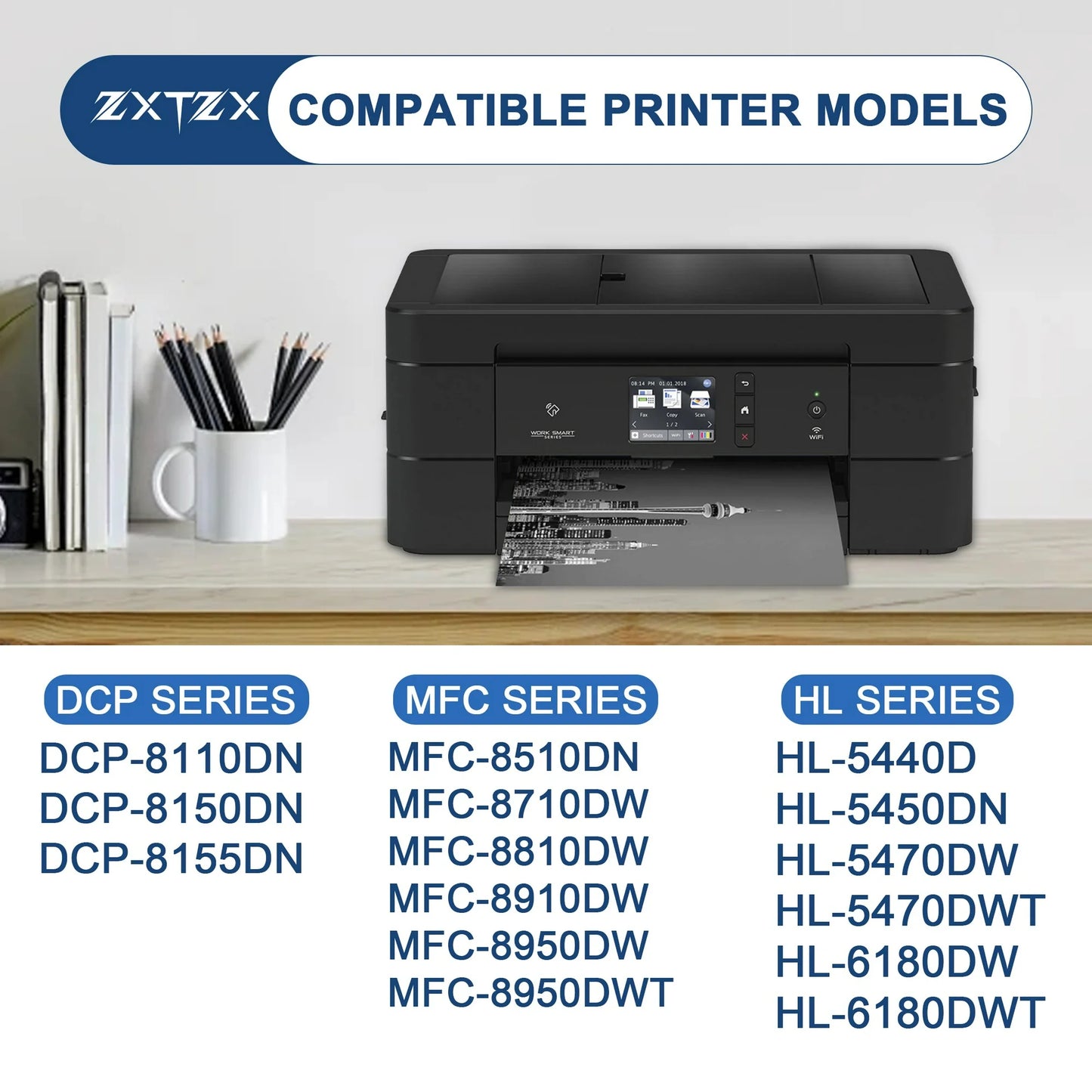 TN750 Black Toner Cartridge Compatible for Brother TN750 TN-750 For DCP-8110DN 8150DN 8155DN 8510DN MFC-8710DW 8810DW 8950DW/DWT Printer (2-Pack )