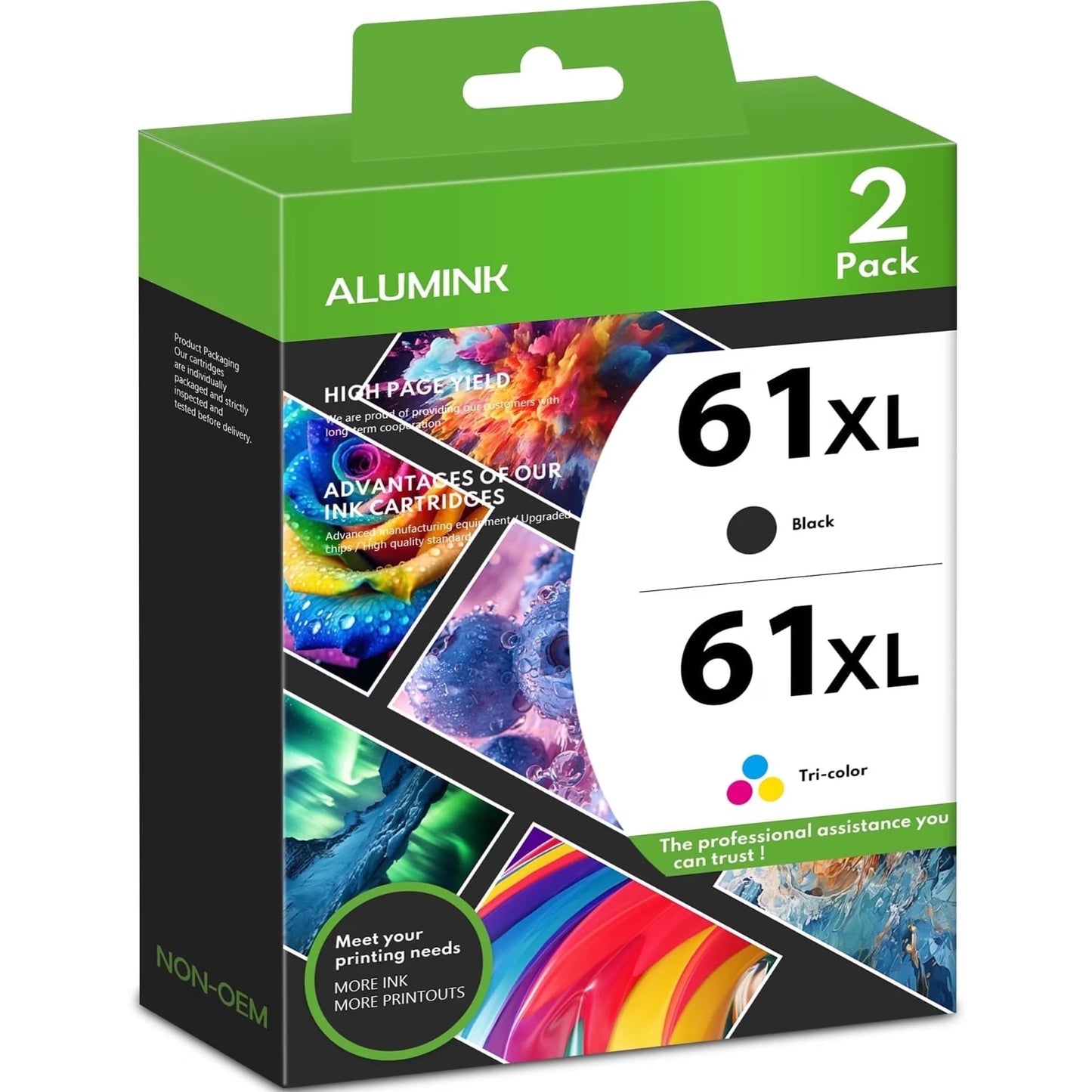 61 Ink Compatible for 61 XL Ink Cartridges Combo Pack for Envy 4500 5530 Printer(Black Tri-Color)
