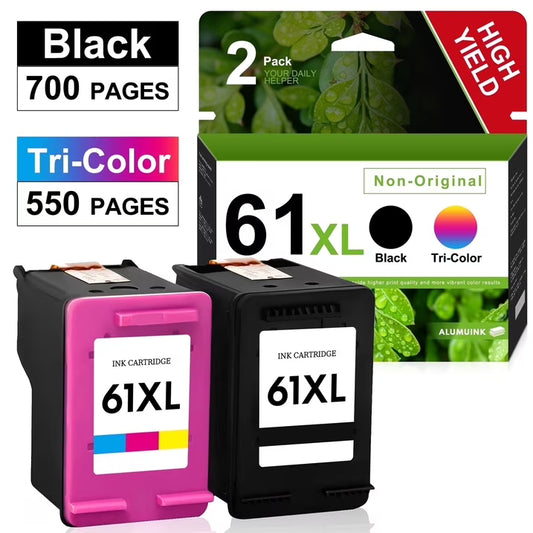 61XL Ink Cartridges Compatible for 61 Ink Cartridge Combo Pack for Printer Ink 61 for Envy 4500 4502 5530 DeskJet 1000 1010 2050 2500 Officejet 4630 4635 Printer (Black, Tri-Color)