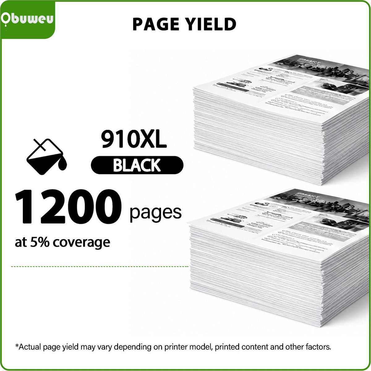 910XL 910 XL Ink Cartridges 1-Pack Black Compatible for HP 910XL 910 Ink Cartridges for OfficeJet 8020 8015e OfficeJet Pro 8025e 8020e Printer