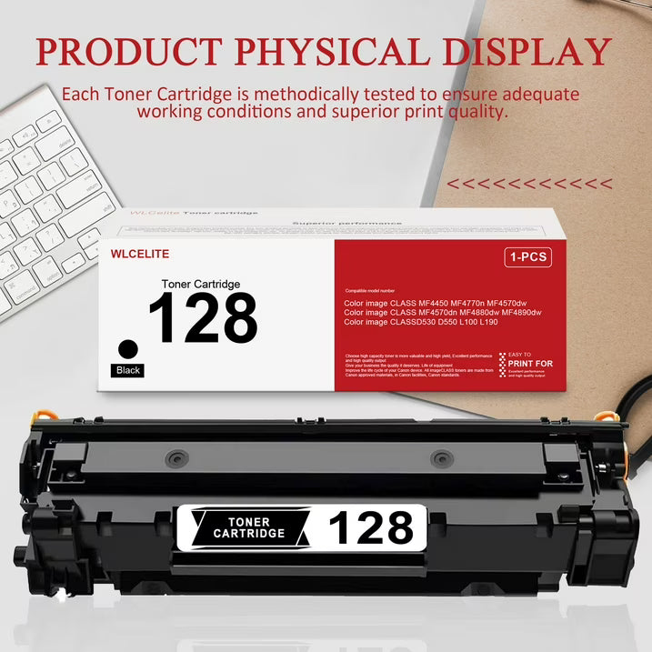 128 Black Toner Cartridge Replacement for Canon 128 Toner Cartridge for MF4770n MF4570dw Printer