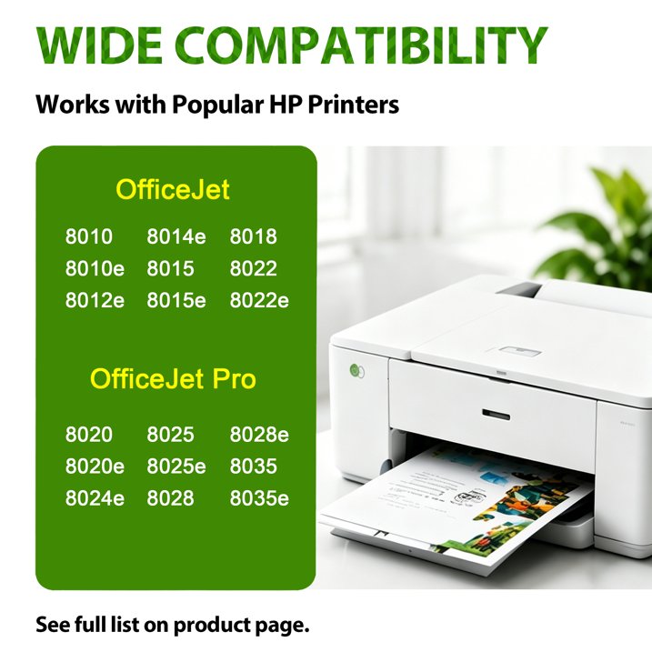 910XL Ink Cartridges Combo Pack Compatible for 910 xl 910 Ink Cartridges Works with OfficeJet Pro 8020e 8025e 8035e 8028e Printers (4-Pack)