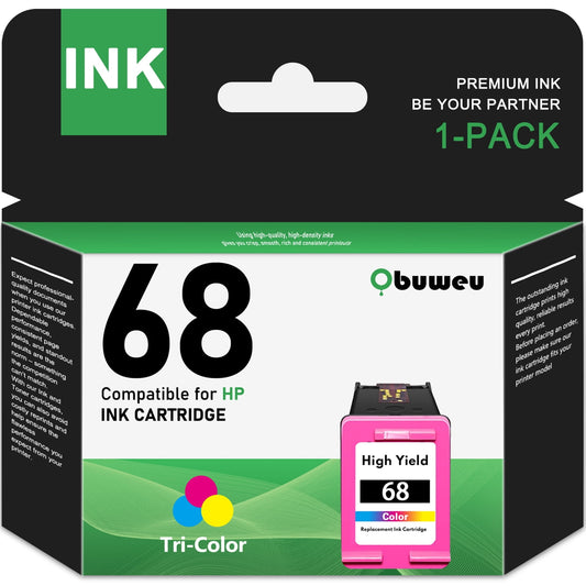 68 Ink Cartridge 1-Pack Tri-Color Compatible for HP68 Ink Cartridges for Envy 6552e 6555e 6155e 6152e 6558e 6552e 6555e Printers