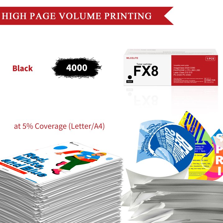 FX8 Black Toner Replacement for Canon FX8 Toner Cartridge with D320 D380 Printer