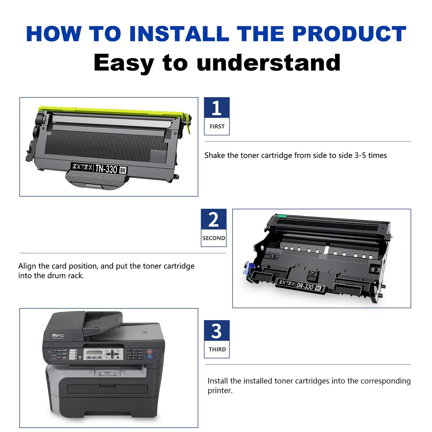 TN330 Toner for Brother TN330 Toner Cartridge High Yield Printer 2 Pack
