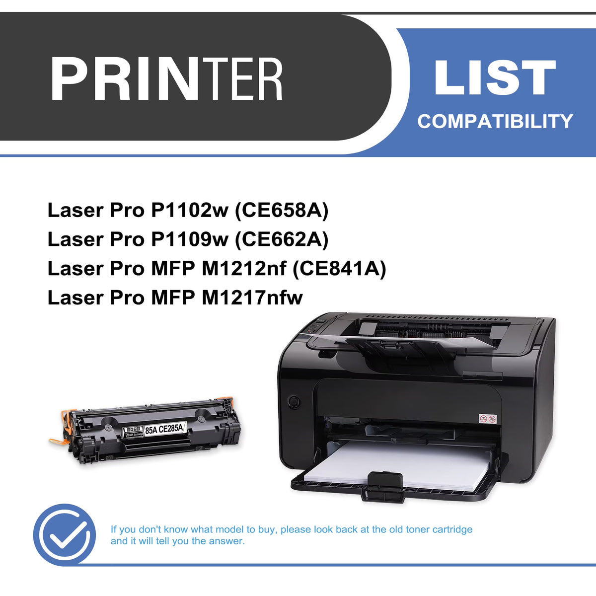 85A CE285A Toner Cartridge Black 2-Pack Compatible for 85A CE285A Toner Cartridges for Laser Pro P1102, P1109; MFP M1212, MFP M1217 Series Printer
