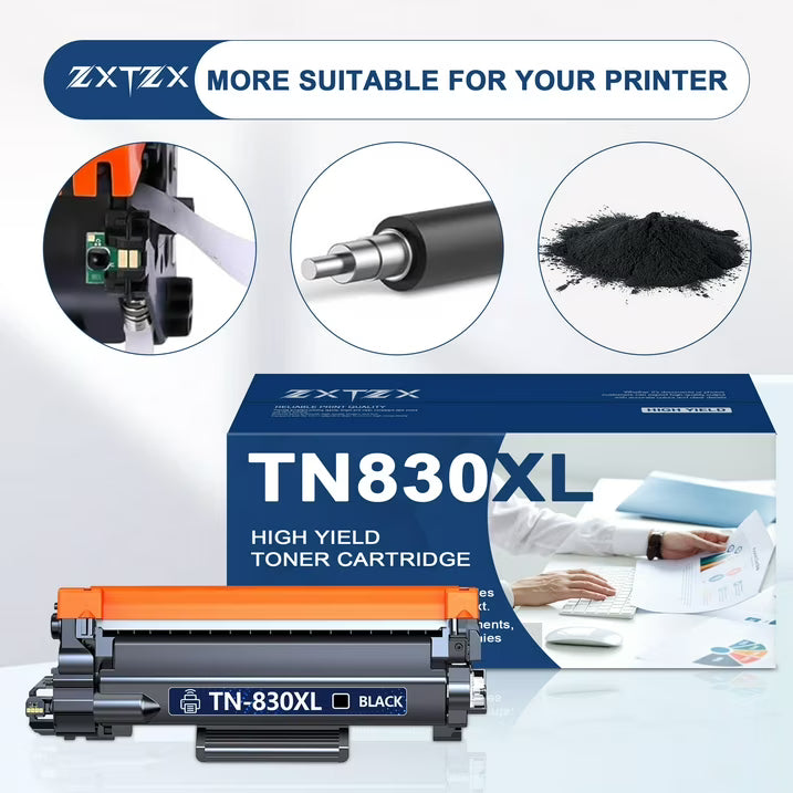 TN830XL Toner Compatible for Brother TN830 XL toner cartridge MFC-L2820DW MFC-L2820DWXL MFC-L2760DW Printer 2 Pack