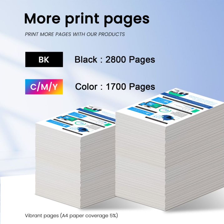 TN221 Toner Cartridge 4 Pack Black Compatible for Brother for TN-221 for MFC-9130CW MFP Printer