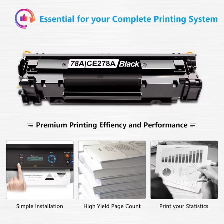 78A Black Toner Cartridges Pack of 2 CE278D Compatible for 78A Toner with Pro P1606dn P1606 P1566 P1560; M1536dnf M1537dnf M1538dnf M1530 MFP Printer (with Chip 2-Pack)