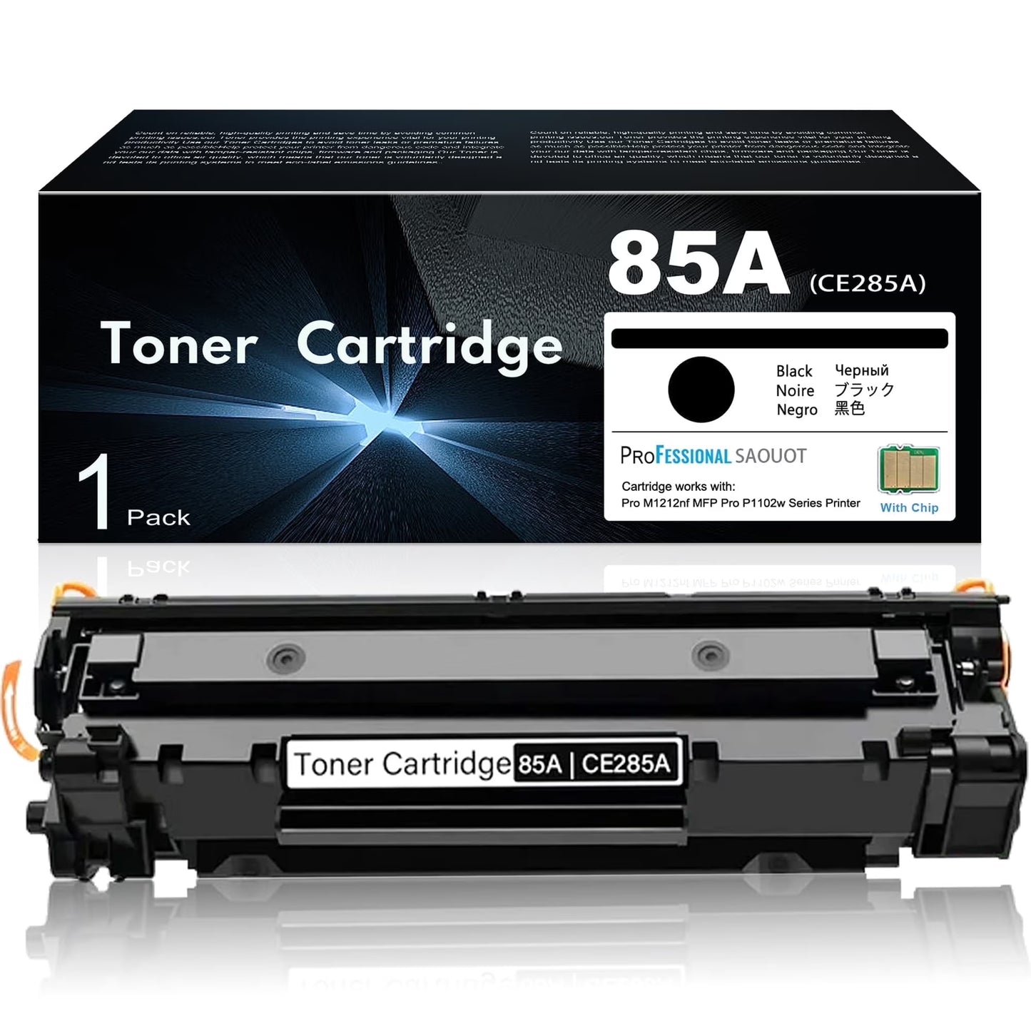 85A Toner Cartridge Compatible for HP 85A CE285A Toner for Pro P1102w MFP M1217nfw M1212nf P1102 Ink Printer, 1 Black