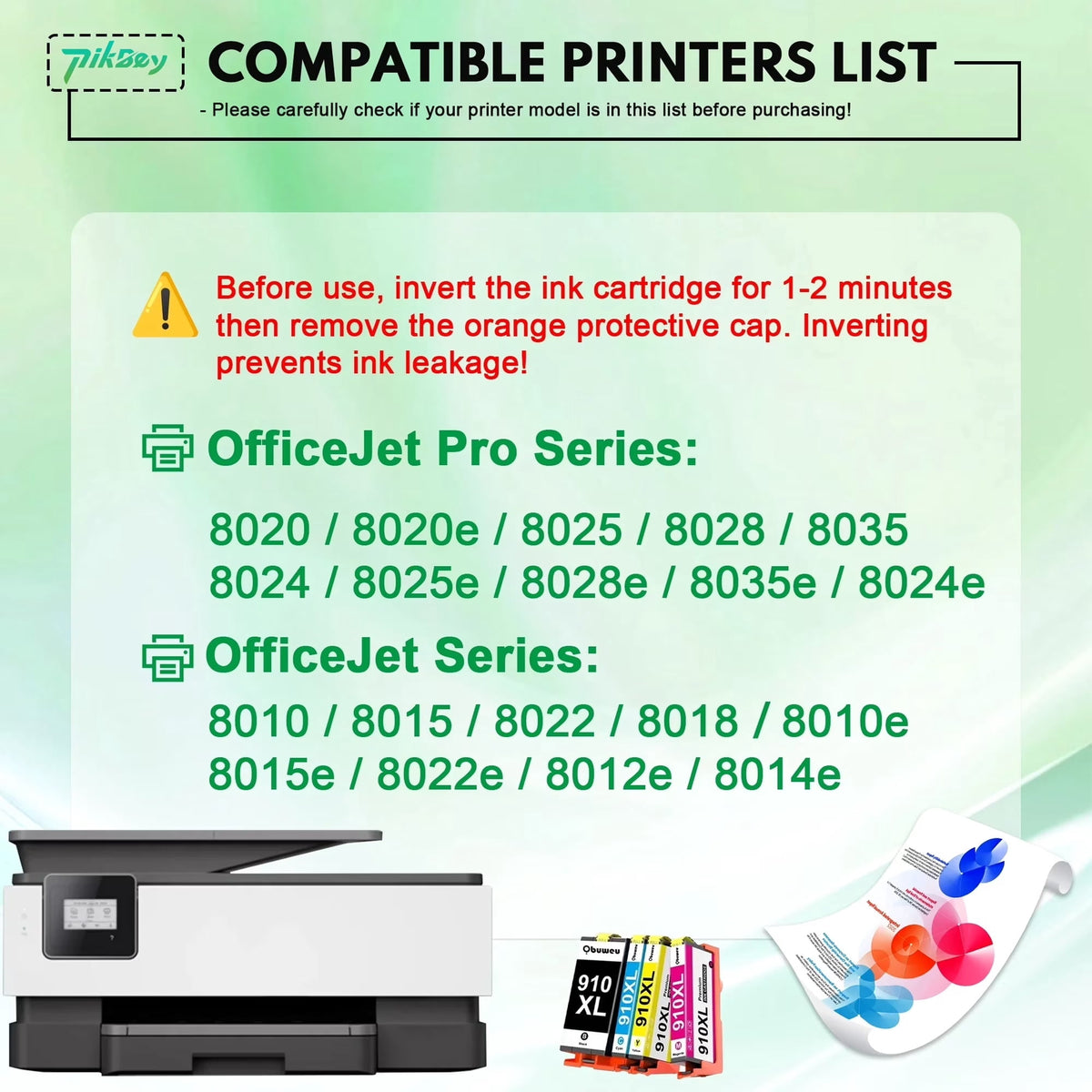 910XL Ink Cartridges Combo Pack (4 Packs) - Compatible for HP 910 910 XL Ink Cartridge for OfficeJet Pro 8020 8025e OfficeJet 8010 Printers