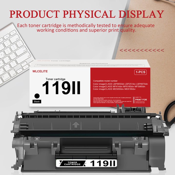 119II Toner Cartridge Compatible for Canon 119II 119 Toner Cartridges For MF6180dw MF414dw Printer