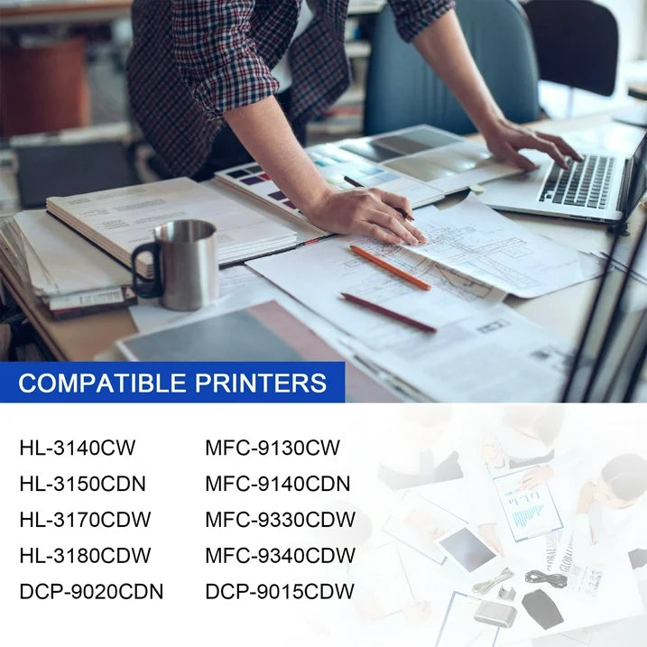 TN221 Toner Cartridge Replacement for Brother TN 221 Toner for MFC-9130CW HL-3140CW Printer (4-PK)