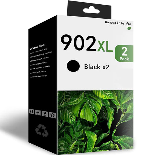 902XL Ink Black Compatible for 902XL Ink Cartridge for OfficeJet 6950 6951 6954 Printer(2 Pack)