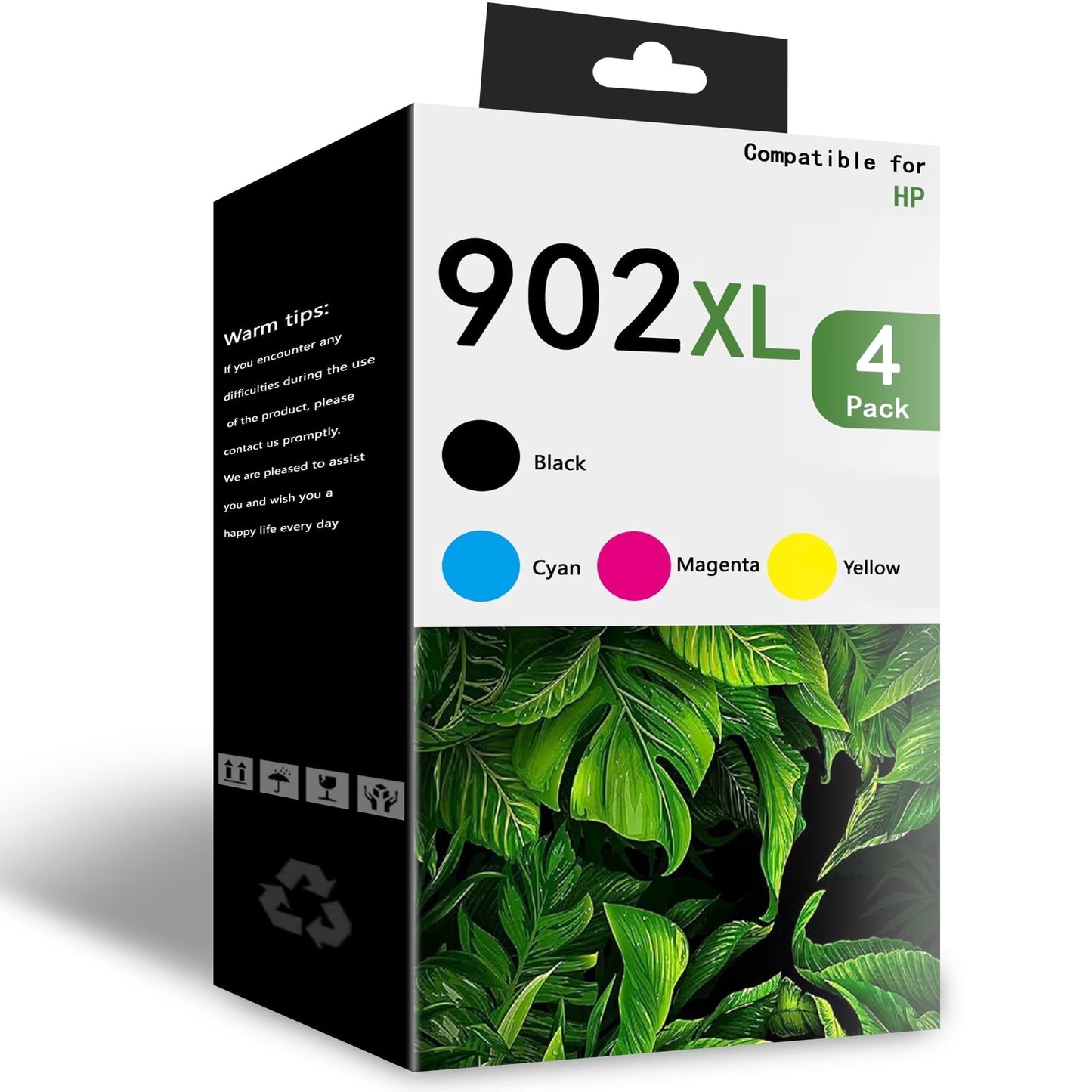 902XL Ink Compatible for 902XL Ink Cartridge Combo Pack Printer(4 Pack)（1Black 1Cyan 1Magenta 1Yellow）
