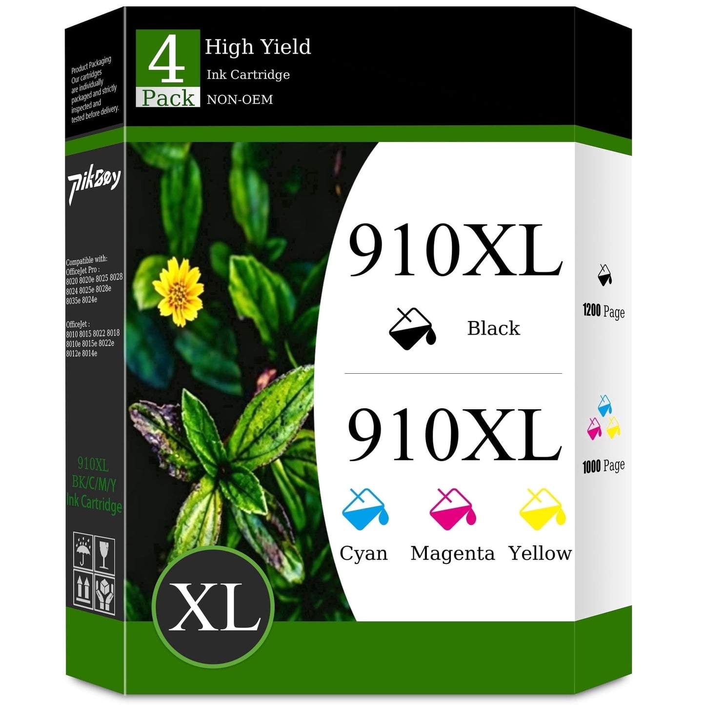 910 XL 910XL Ink Cartridges Combo Pack Compatible for HP 910 Ink Cartridge for OfficeJet 8020 8015e Pro 8025e 8020e Printer (Black Cyan Magenta Yellow, 4 Pack)