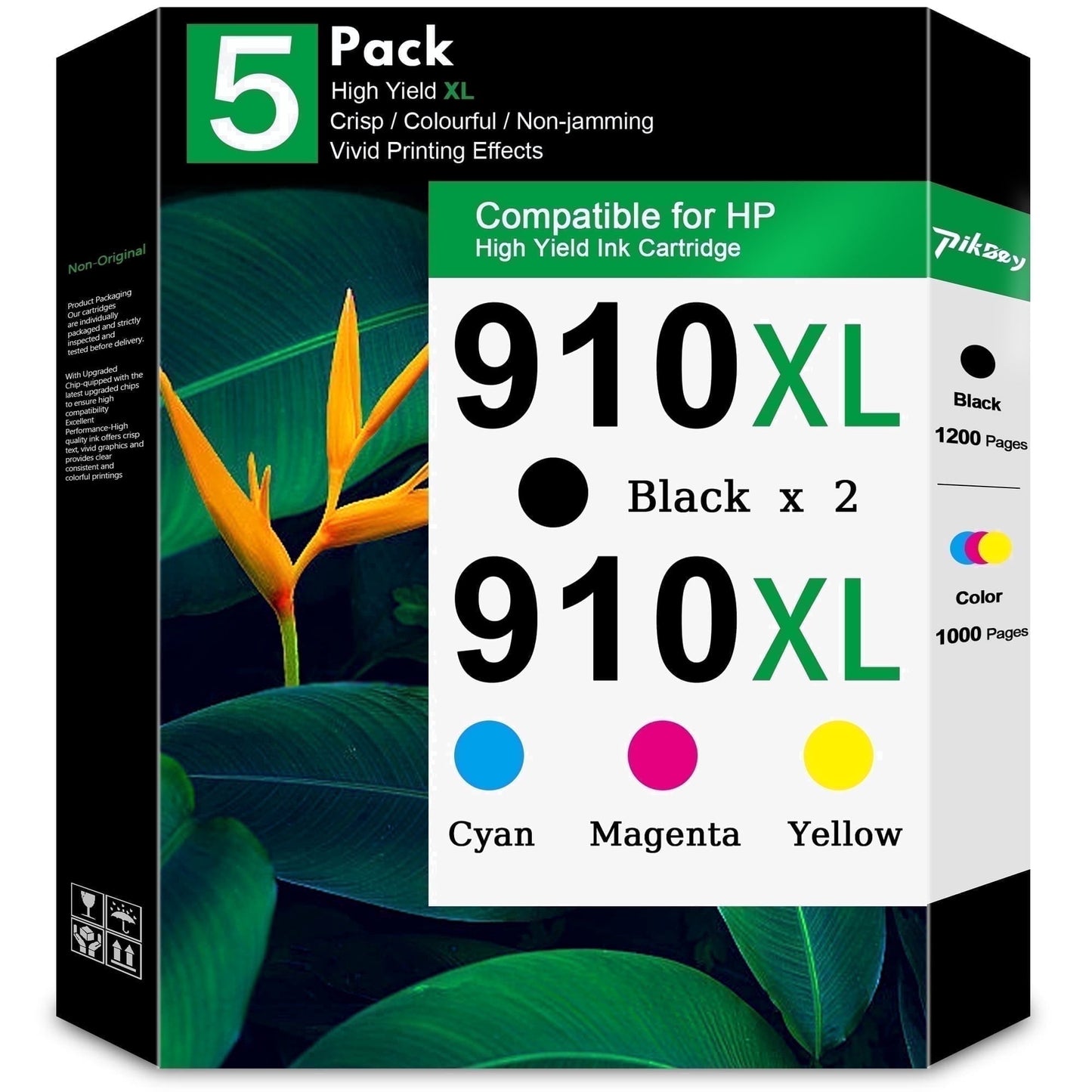 910 XL 910XL Ink Cartridges Combo Pack (5 Packs) - Compatible for HP910XL 910 Ink Cartridges for OfficeJet 8020 8015e Pro 8025e 8020e Printers