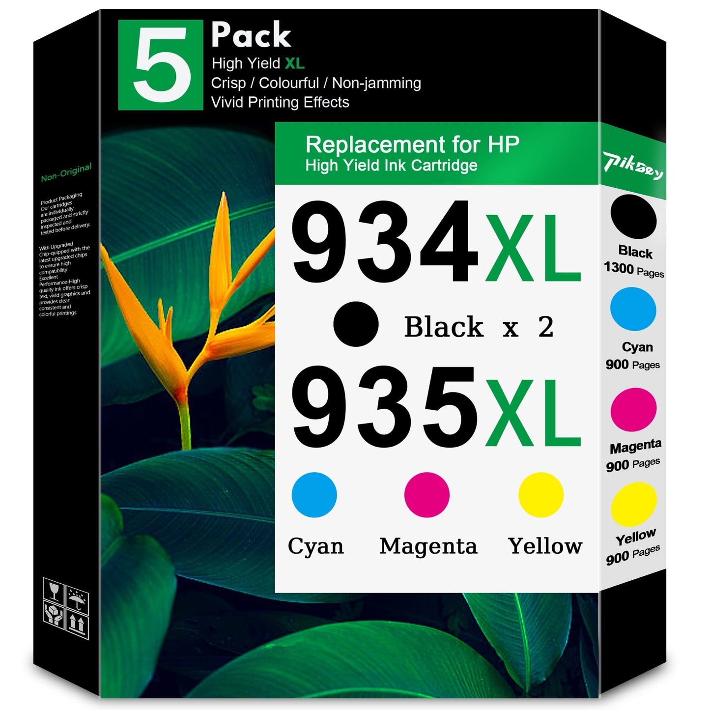 934XL 935XL Ink Cartridges Combo Pack Compatible for HP 934 935 Ink Cartridges for HP OfficeJet 6810 OfficeJet Pro 6230 6830 Printers (2BK/1C/1M/1Y) 5-Pack