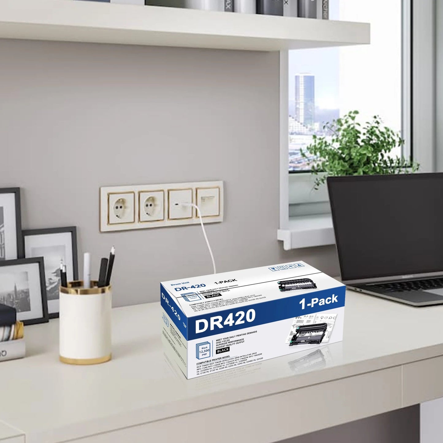 DR420 Drum Unit Compatible for Brother DR420 DR-420 Work for HL-2270DW HL-2280DW MFC-7360N DCP-7065DN Intellifax-2840 Intellifax-2940 Printer (1 Pack, Not Toner)