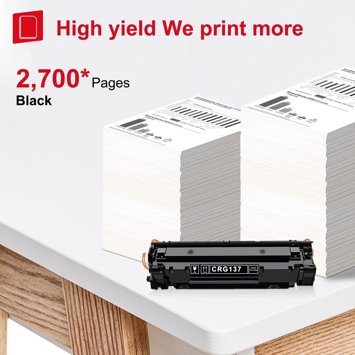 CRG137 Toner Cartridge Replacement for Canon imageCLASS MF244dw D570 Printer, 1 Pack Black
