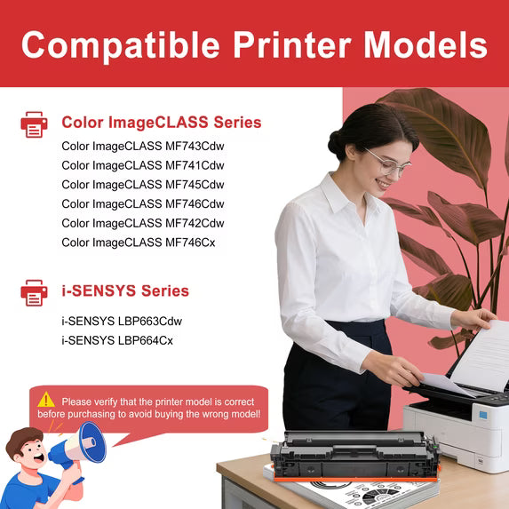 1 Pack Magenta CRG-055 Toner Cartridge Compatible for Canon 055 Toner Color ImageCLASS MF741Cdw MF746Cdw MF742Cdw i-SENSYS LBP664Cx LBP663Cdw Printers