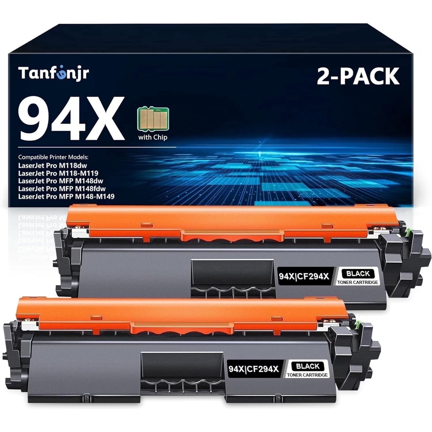 94X Black High Yield Toner Cartridges Compatible for 94X CF294X Toner Cartridge Black Work with Pro M118dw MFP M148dw M118 Printer (2-Pack, Black)