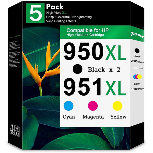 950XL and 951XL Ink Cartridges Combo Pack (5 Pack) - Compatible for HP 950 and 951 Ink Cartridge for OfficeJet Pro 8600 8610 8630 8660 76DW 251DW Printers