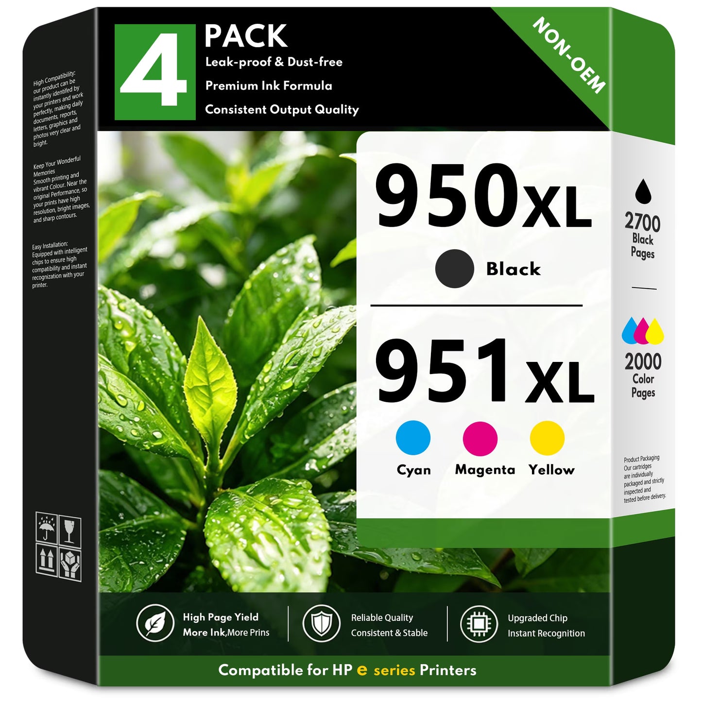 950XL 951XL Ink Cartridges Combo Pack 950XL and 951XL Compatible for HP950 XL HP951 XL ink Cartridge Work with OfficeJet Pro 8620 8600 8610 276dw 251dw Printers (4 Pack)