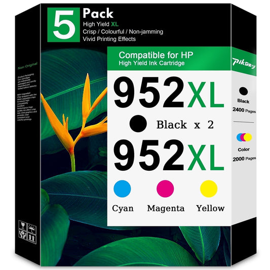 952XL 952 XL Ink Cartridges (5 Pack) - Compatible for HP952XL 952 Ink Cartridges for Office Jet Pro 7740 8720 8710 Printers