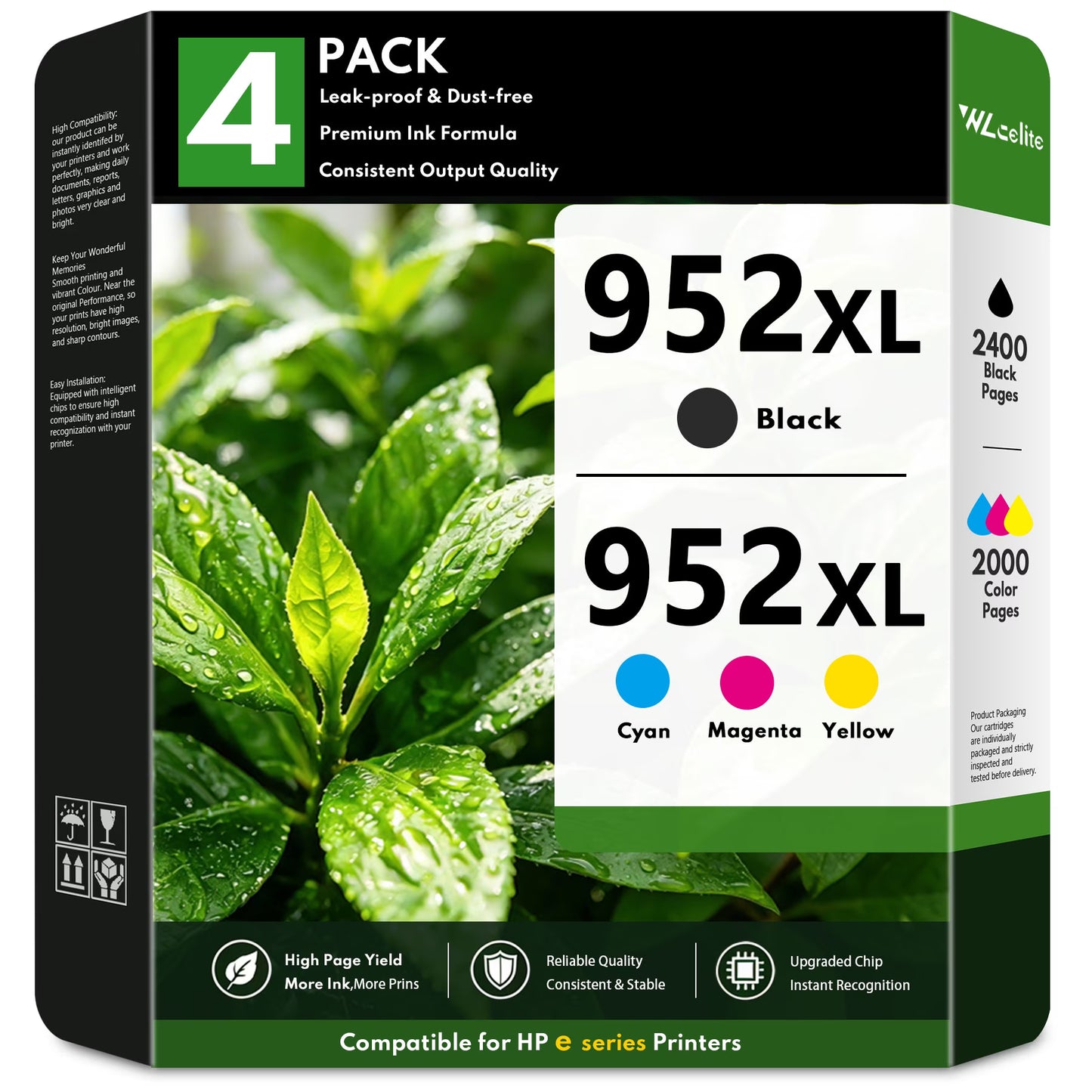 952 XL Ink Cartridges Compatible for HP 952XL Ink Cartridge Combo Pack 952 Ink for OfficeJet Pro 7720, 7740, 8210, 8710, 8720, 8730, 8740 Printers Ink 952 (4 Pack)