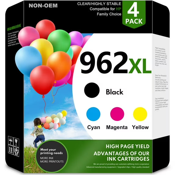 962 Ink Cartridges Compatible for 962XL Ink Cartridge Combo Pack OfficeJet Pro 9010 9010e Printer