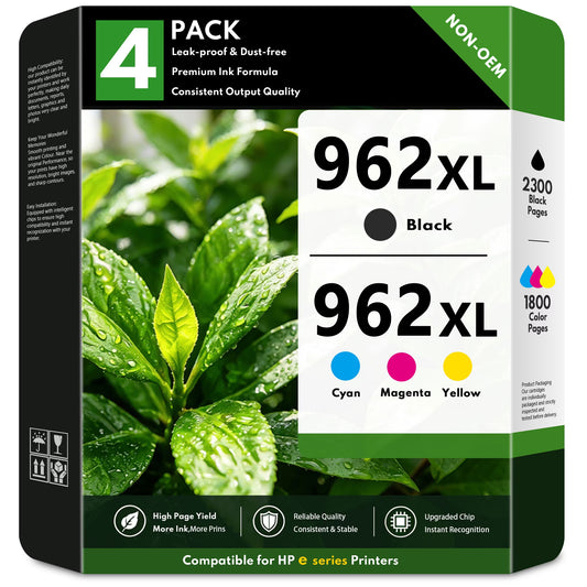 962XL Ink Cartridges Combo Pack Compatible for HP962 XL Ink Cartridges 962 Ink for OfficeJet 9010 9015e 9029e Printers(4 Pack)