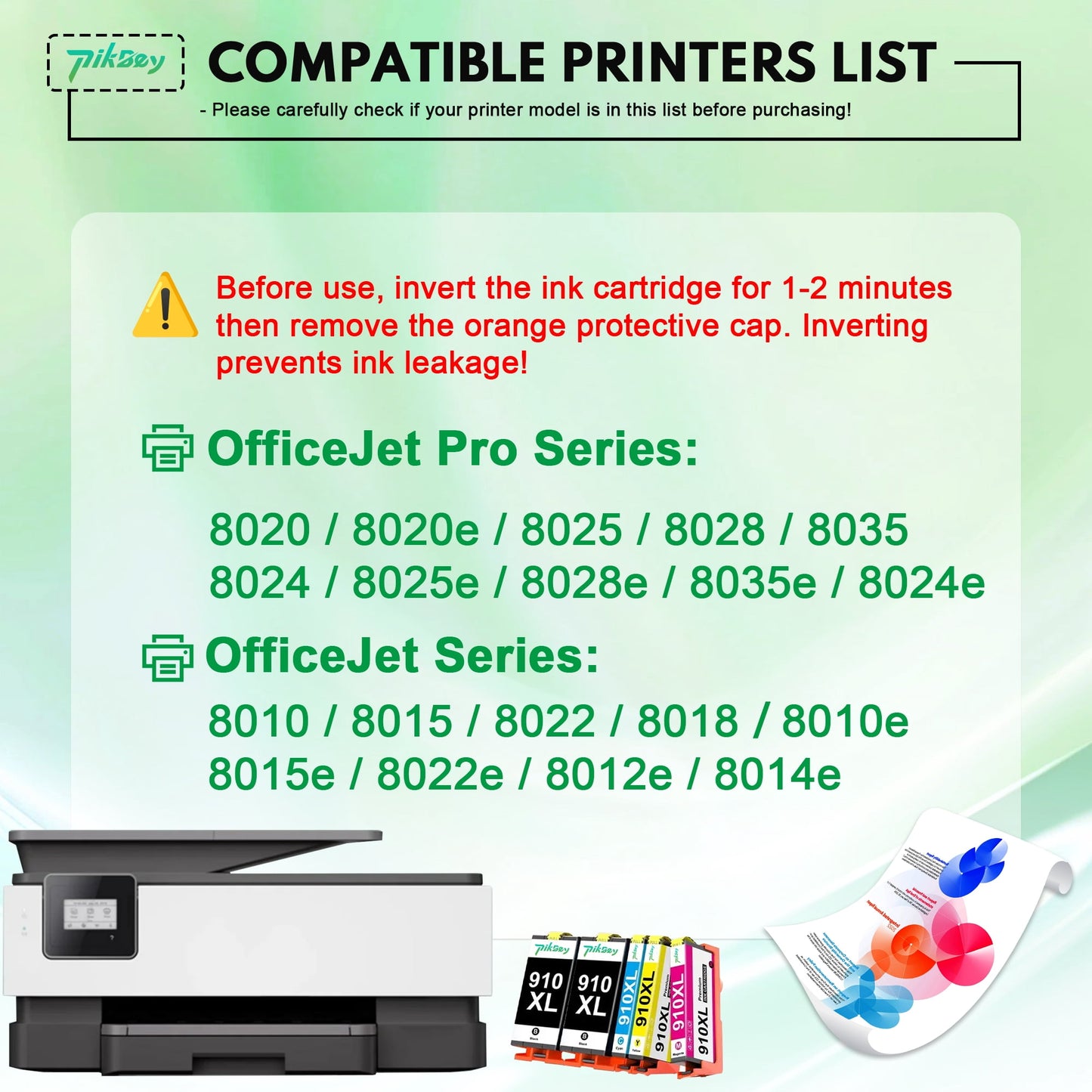 910 XL 910XL Ink Cartridges Combo Pack (5 Packs) - Compatible for HP910XL 910 Ink Cartridges for OfficeJet 8020 8015e Pro 8025e 8020e Printers