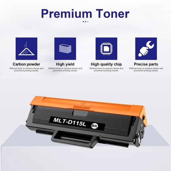MLT-D115L Toner Cartridge 1-Pack Black Compatible for Samsung 115L MLT D115L for Xpress SL-M2830DW SL-M2880FW SL-M2670 SL-M2620 Printer High Yield