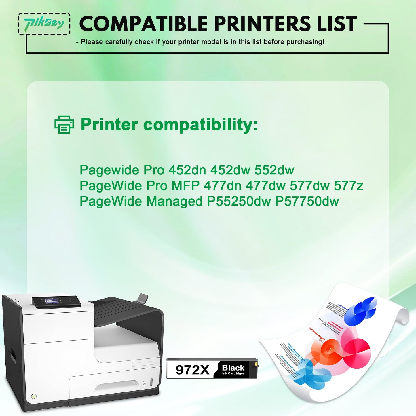 972X Ink Cartridges 1-Pack Black Compatible for HP972X 972 Ink Cartridge for Pagewide Pro 477dw 577dw 477dn 452dn 552dn 552dw P55250dw Printers