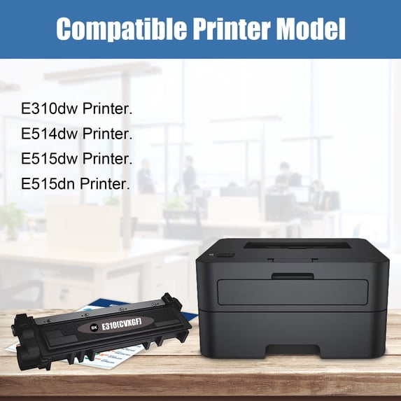 E310 CVXGF (2-Pack Black) Toner Cartridge with Chip Compatible for Dell E310-CVXGF Toner for E310dw E514dw E515dw E515dn Printer Ink