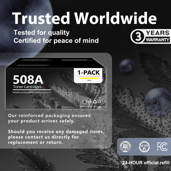 508A CF362A Toner Cartridge Compatible for 508A Yellow Toner Cartridge for Color LaserJet Enterprise M552dn M553dh Printer