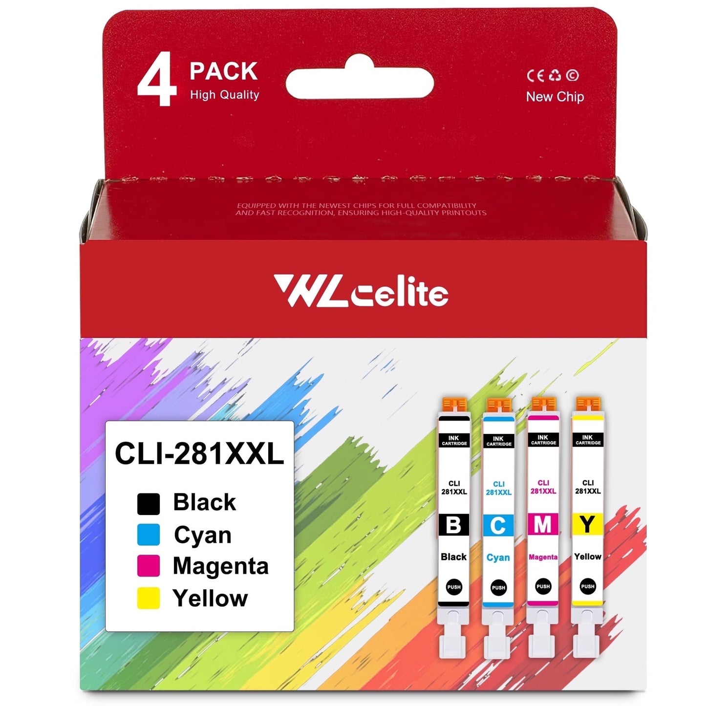 CLI 281XXL Ink Cartridge Compatible for Canon 281XXL Ink Cartridges for PIXMA TS6220 TS6320 Printer (4 PK)