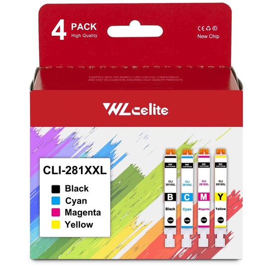 CLI 281XXL Ink Cartridge Compatible for Canon 281XXL Ink Cartridges for PIXMA TS6220 TS6320 Printer (4 PK)