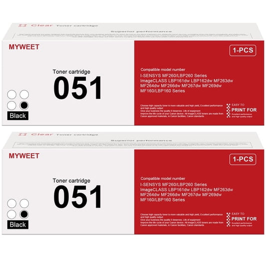 CRG-051 Toner Cartridge Replacement for Canon 051 Toner ImageCLASS MF264dw MF267dw MF269dw LBP162dw Printer, 2 Pack Black