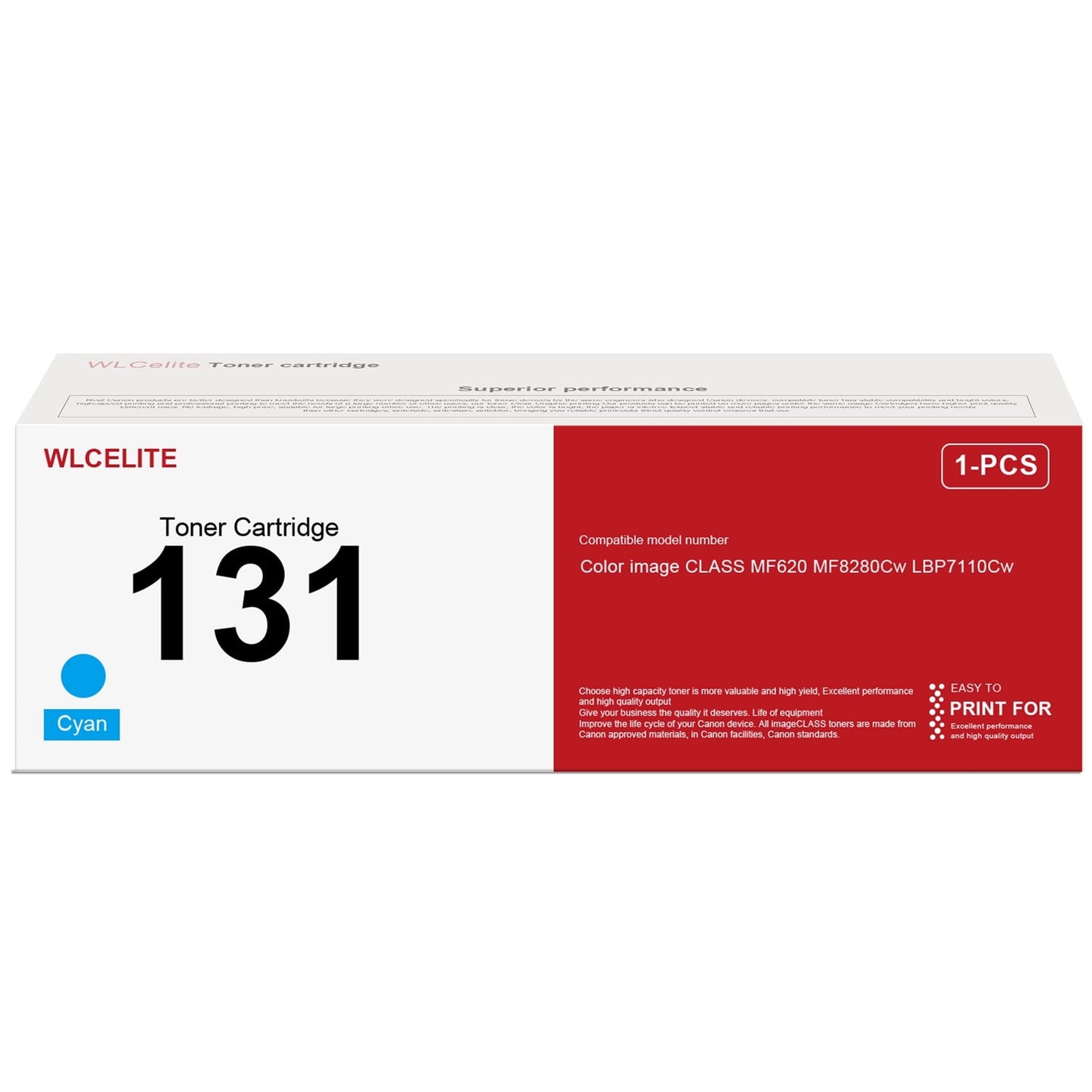 Cyan 131 Toner Cartridge Replacement for Canon 131 Toner Cartridge for MF8280Cw MF624Cw Printer