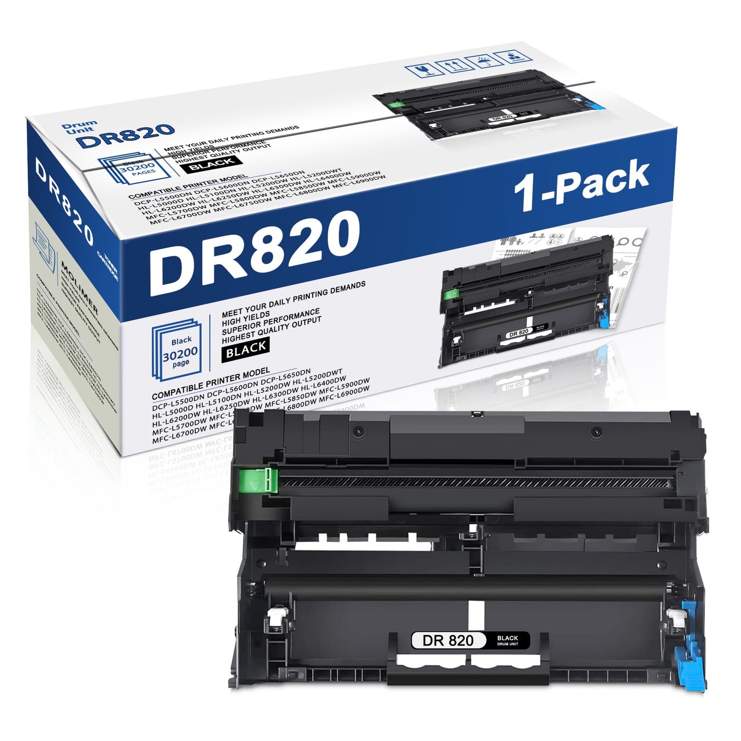 DR 820 Drum Unit Compatible with Brother DR820 DR-820 for HL-L6400DW MFC-L5700DW MFC-L5800DW Printers (1 Pack Black Drum Unit)