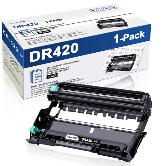 DR420 Drum Unit Compatible for Brother DR420 DR-420 Work for HL-2270DW HL-2280DW MFC-7360N DCP-7065DN Intellifax-2840 Intellifax-2940 Printer (1 Pack, Not Toner)