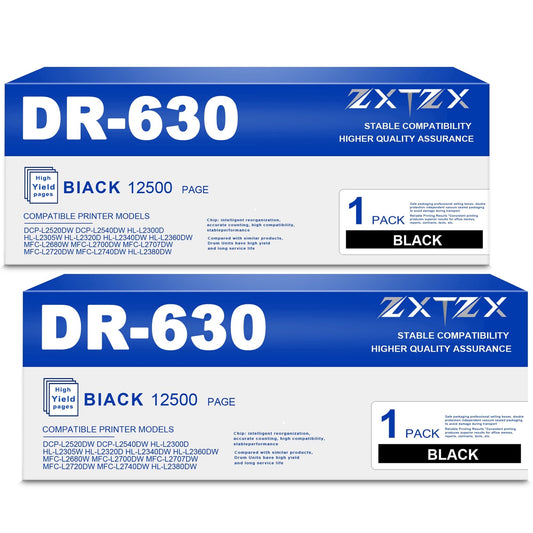 DR630 Drum for Brother DR630 Drum Unit Black HL-L2380DW MFC-L2680W Printer 2 Pack