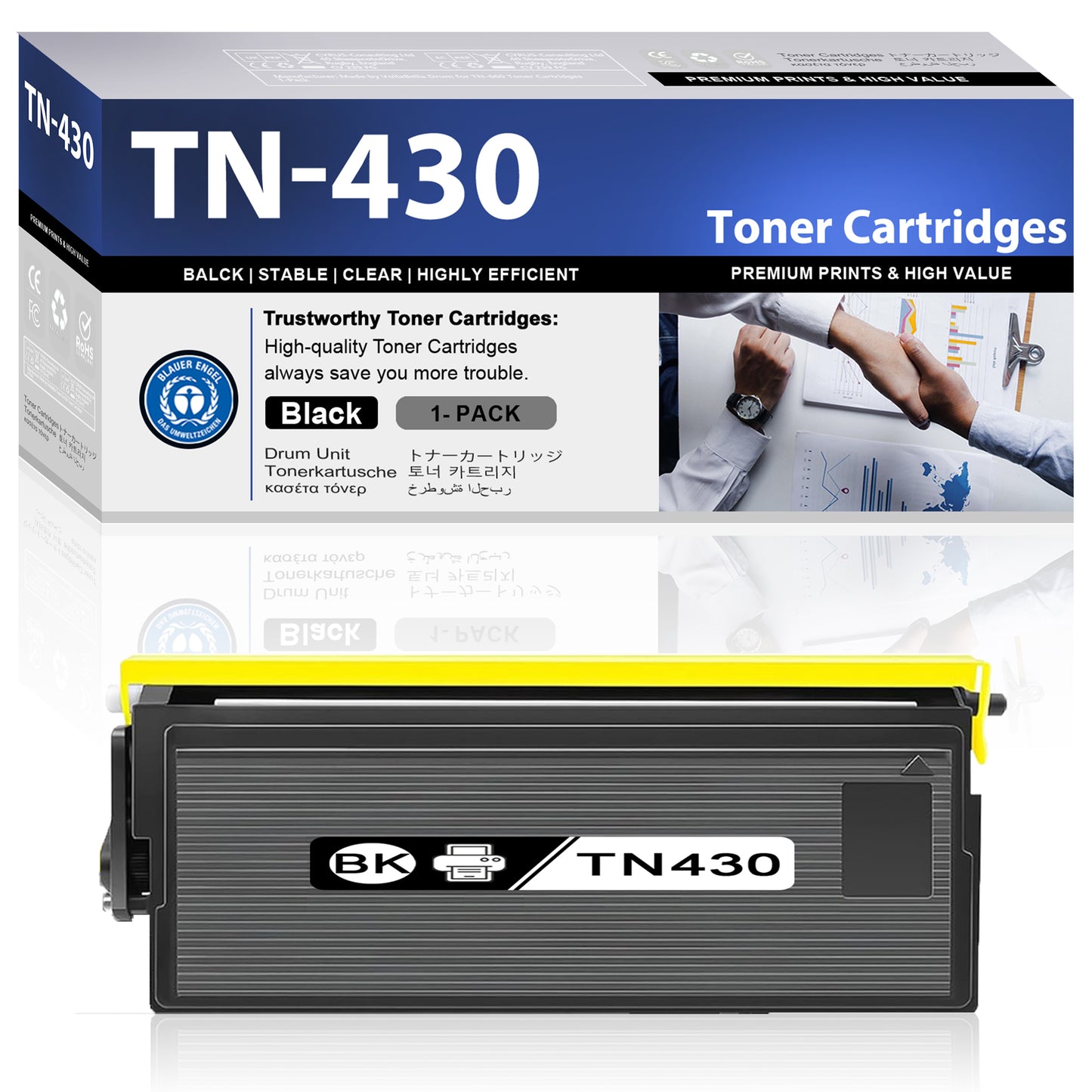 TN430 Toner Cartridges Black ZXTZX Compatibles for Brother TN430 Toner HL-1270N MFC-9660 IntelliFax-4750 Series Printers 1 Pack