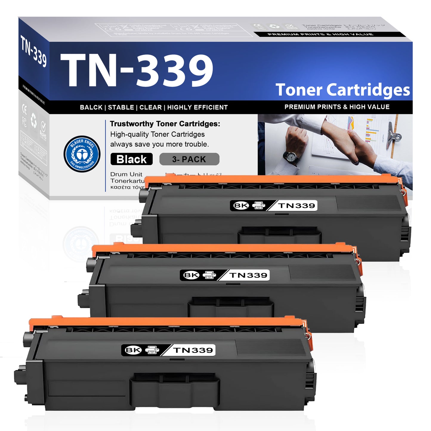 TN339 Toner Cartridges ZXTZX Compatibles for Brother TN339 Toner HL-L8350CDW MFC-L8600CDW Series Printers 3 Pack Black