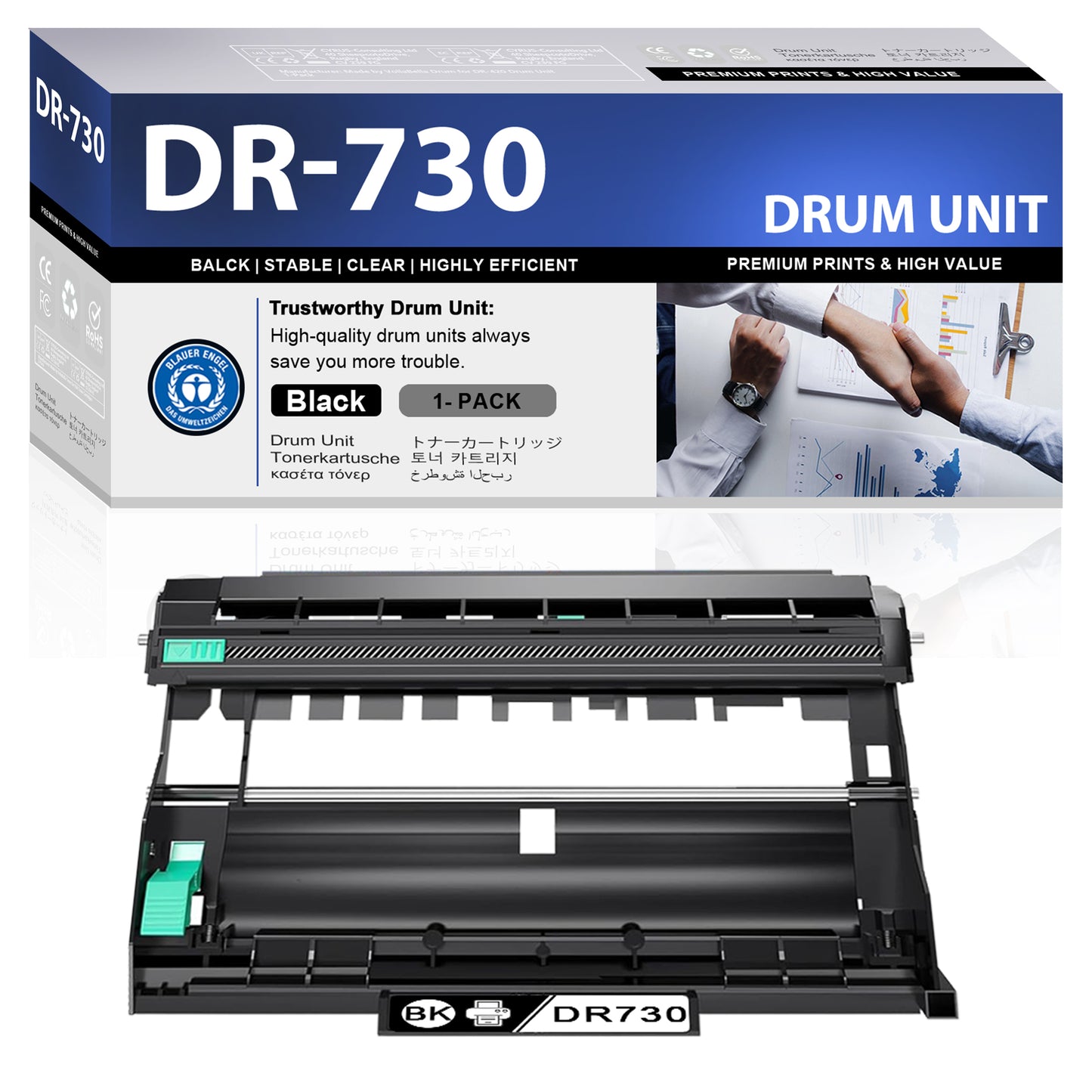 DR730 Drum Unit Black ZXTZX Compatible for Brother for HL-L2370DW MFC-L2750DW MFC-L2750DWXL Series Printers 1 Pack