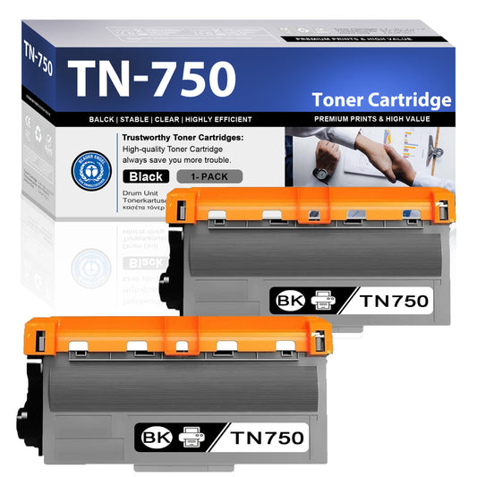 TN750 2 Pack Toner Cartridges ZXTZX Compatibles for Brother TN750 Toner HL-5450DN MFC-8950DW Series Printers