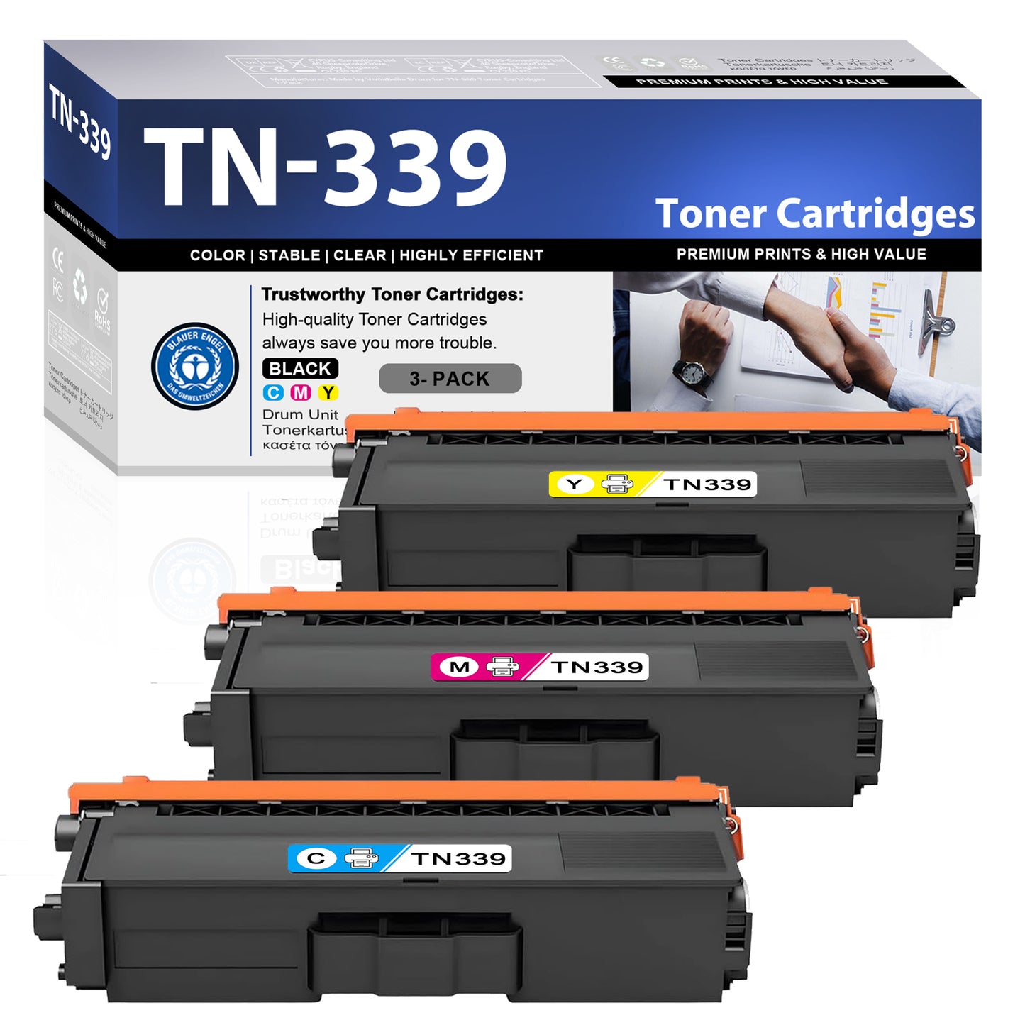 TN339 Toner Cartridges ZXTZX Compatibles for Brother TN339 Toner HL-L8350CDW MFC-L8600CDW Series Printers 3 Pack(Cyan Magenta Yellow)